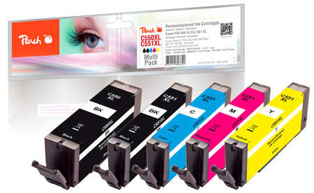 Peach  Spar Pack Tintenpatronen kompatibel zu Canon Pixma MG 5500 Series