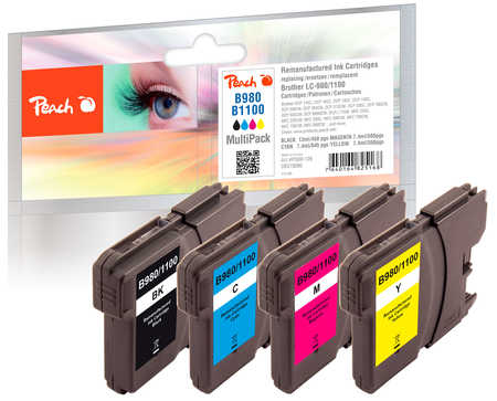 Peach  Spar Pack Tintenpatronen kompatibel zu Brother MFC-255 CW