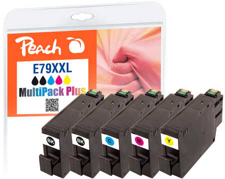 Peach  Spar Pack Plus Tintenpatronen XXL kompatibel zu Epson WorkForce Pro WF-5620 DWF