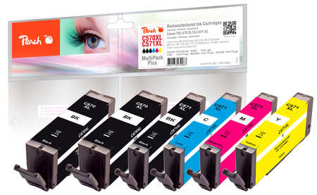 Peach  Spar Pack Plus Tintenpatronen kompatibel zu Canon Pixma TS 9000 Series