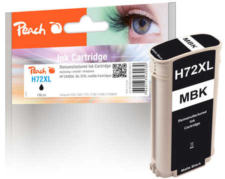 Peach  Tintenpatrone schwarz matt kompatibel zu HP DesignJet T 2300 eMFP