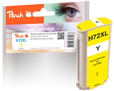 Peach  Tintenpatrone gelb kompatibel zu HP DesignJet T 1100 MFP