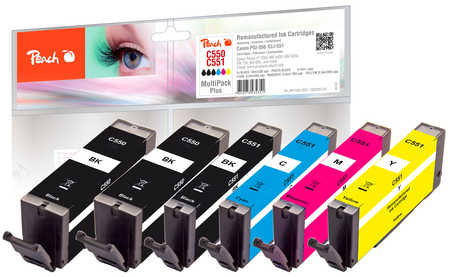 Peach  Spar Pack Plus Tintenpatronen kompatibel zu Canon Pixma MG 7100 Series