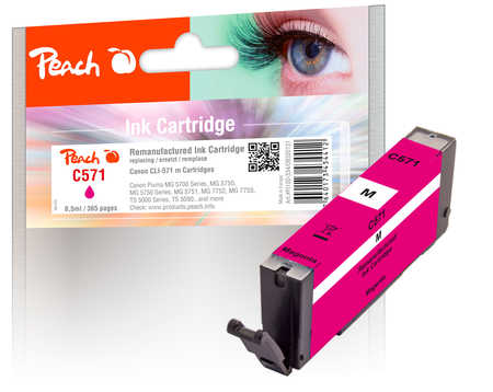 Peach  Tintenpatrone magenta kompatibel zu Canon Pixma TS 6050 Series