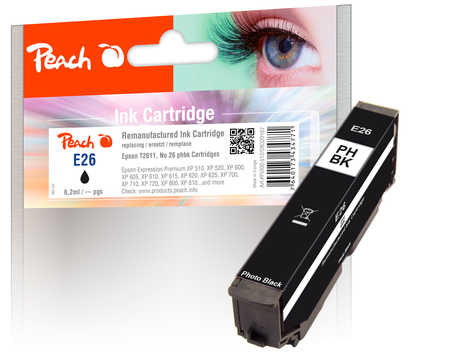 Peach  Tintenpatrone foto schwarz kompatibel zu Epson Expression Premium XP-600 Series