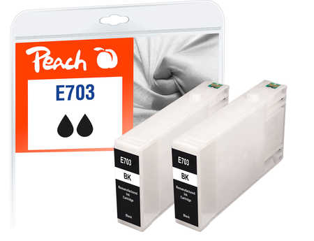 Peach  Doppelpack Tintenpatronen schwarz kompatibel zu Epson WorkForce Pro WP-4535 DWF