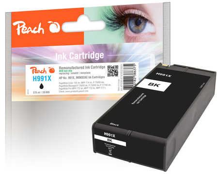 Peach  Tintenpatrone schwarz extra HC kompatibel zu HP PageWide Managed Color P 75050 dw