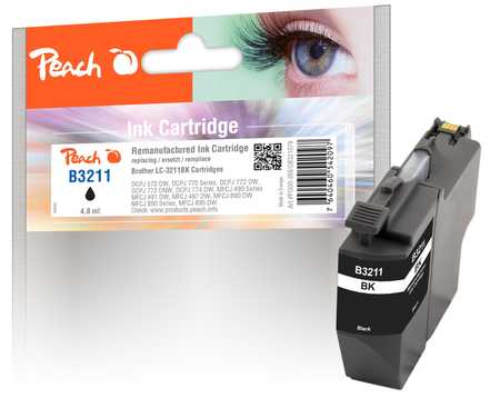 Peach  Tintenpatrone schwarz kompatibel zu Brother DCPJ 774 DW