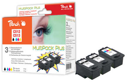 Peach  Spar Pack Plus Druckköpfe kompatibel zu Canon Pixma MP 490 Series