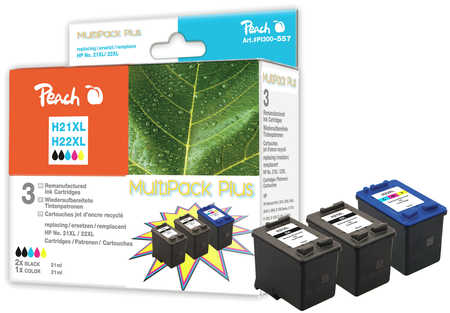 Peach  Spar Pack Plus Druckköpfe kompatibel zu HP DeskJet F 390