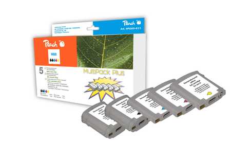 Peach  Spar Pack Plus Tintenpatronen kompatibel zu HP OfficeJet Pro L 7680