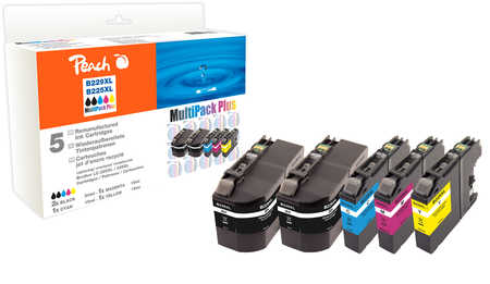 Peach  Spar Pack Plus Tintenpatronen, kompatibel zu Brother MFCJ 5600 Series