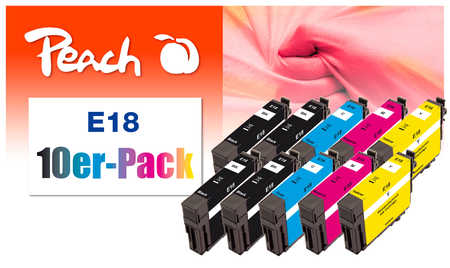 Peach  10er-Pack Tintenpatronen kompatibel zu Epson Expression Home XP-320 Series