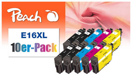 Peach  10er-Pack Tintenpatronen, kompatibel zu Epson WorkForce WF-2500 Series