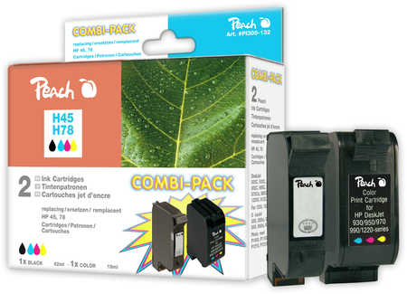 Peach  Spar Pack Druckköpfe kompatibel zu HP DeskJet 995 C