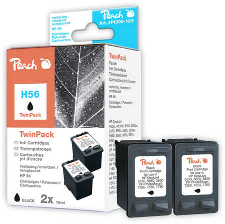 Peach  Doppelpack Druckköpfe schwarz kompatibel zu HP Digital Copier Printer 410