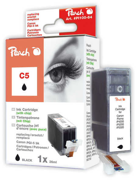 Peach  Tintenpatrone schwarz kompatibel zu Canon Pixma MP 520