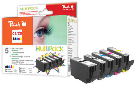 Peach  Spar Pack Tintenpatronen kompatibel zu Canon Pixma MP 530