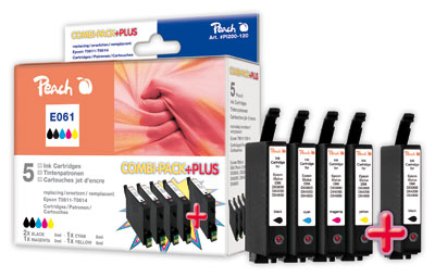 Peach  Spar Pack Plus Tintenpatronen kompatibel zu Epson Stylus D 68 PE