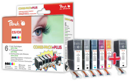 Peach  Spar Pack Plus Tintenpatronen kompatibel zu Canon Pixma MP 800 R