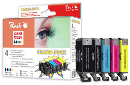 Peach  Spar Pack Tintenpatronen kompatibel zu Canon Pixma MG 5250