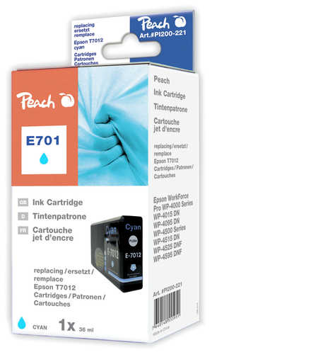 Peach  XL-Tintenpatrone cyan kompatibel zu Epson WorkForce Pro WP-4515 DN