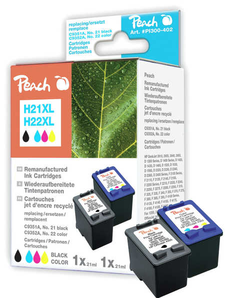 Peach  Spar Pack Druckköpfe kompatibel zu HP OfficeJet J 3640