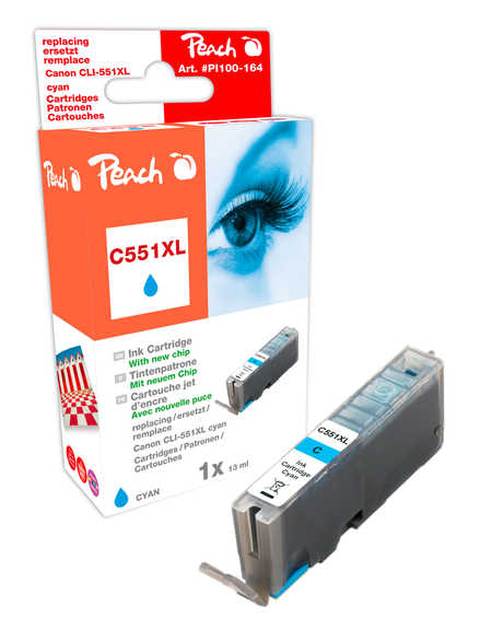 Peach  XL-Tintenpatrone cyan kompatibel zu Canon Pixma MX 725