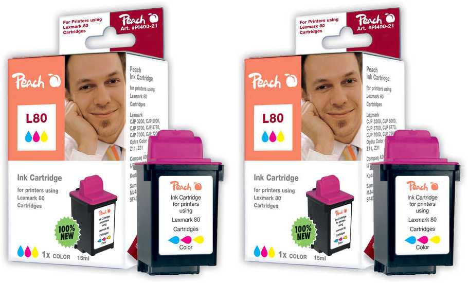 Peach  Doppelpack Tintenpatronen color kompatibel zu Kodak PPM 100