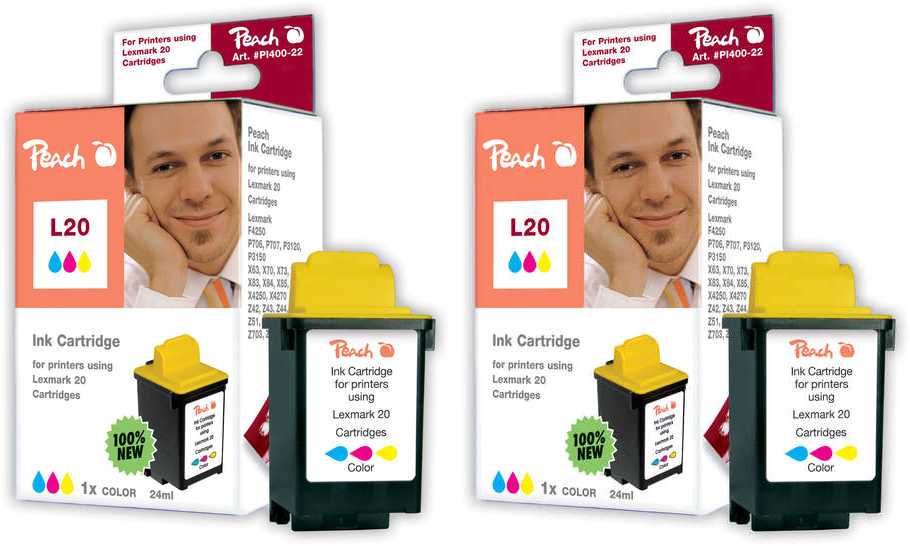 Peach  Doppelpack Druckköpfe color kompatibel zu Compaq A 4000
