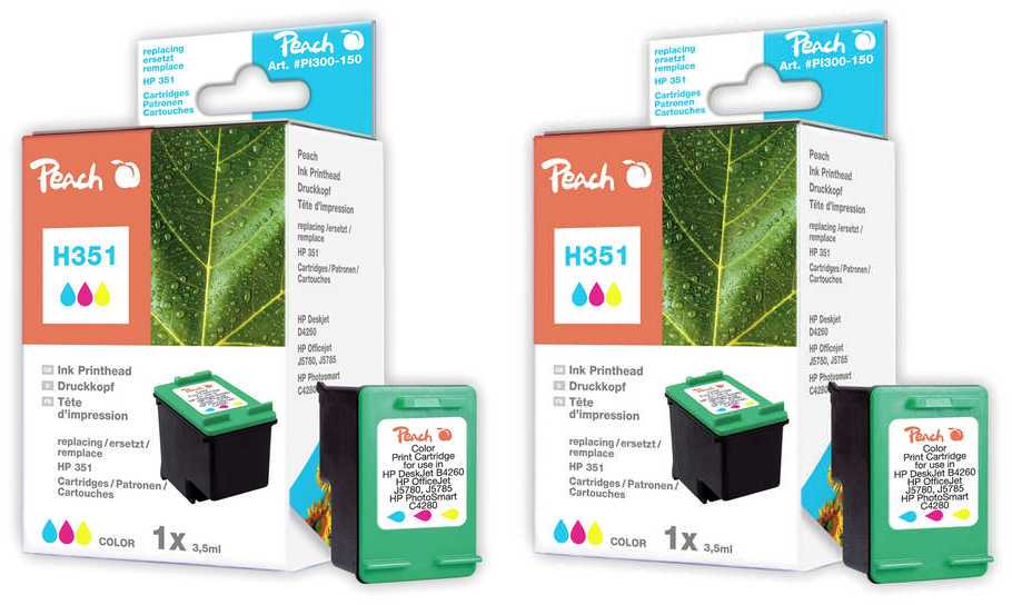 Peach  Doppelpack Druckköpfe color kompatibel zu HP OfficeJet J 6400 Series