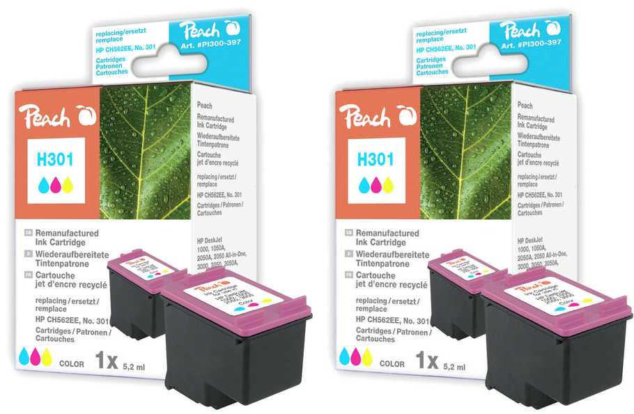 Peach  Doppelpack Druckköpfe color kompatibel zu HP DeskJet 1050