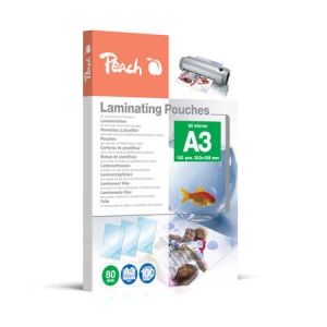 Peach  Laminierfolie A3 | 80 mic | 100 St. | glänzend | Premiumqualität für beste Laminierergebnisse | geeignet für alle Laminiergeräte | PP580-01 