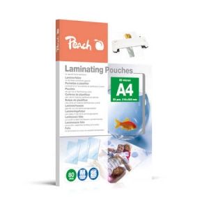 Peach  Laminierfolie A4 | 80 mic | 25 St. | glänzend | Premiumqualität für beste Laminierergebnisse | geeignet für alle Laminiergeräte | PPR080-02 