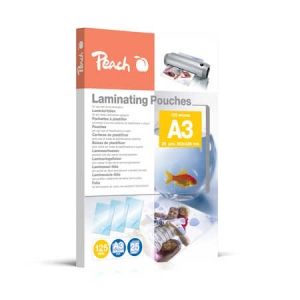 Peach  Laminierfolie A3 | 125 mic | 25 St. | glänzend | Premiumqualität für beste Laminierergebnisse | geeignet für alle Laminiergeräte | PPR525-01 