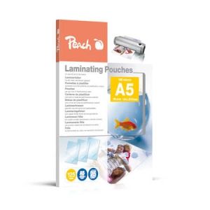 Peach  Laminierfolie A5 | 125 mic | 25 St. | glänzend | Premiumqualität für beste Laminierergebnisse | geeignet für alle Laminiergeräte | PPR525-03 