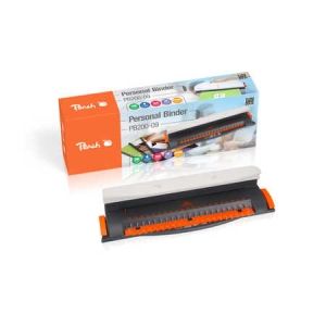 Peach  all in one Plastikbindegerät | bis A3 quer | bindet 50 Blatt | 4 Blatt Stanzkapazität | geeignet für alle marktüblichen Binderücken | inkl. 15-teiligem Starterset | PB200-09 