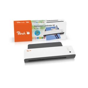 Peach  Laminiergerät A3 inkl. 10 Laminierfolien | Schnell startklar nur 60 Sekunden vs. 3-5 Min. | 1,5 Folien A3 pro Minute / 3 Mal schneller als bisher üblich | PL125 